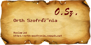 Orth Szofrónia névjegykártya